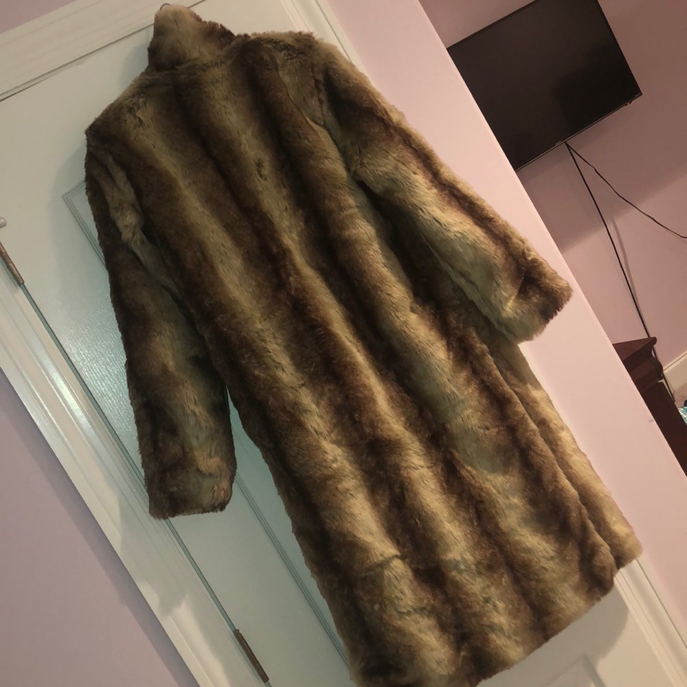 long faux fur coat